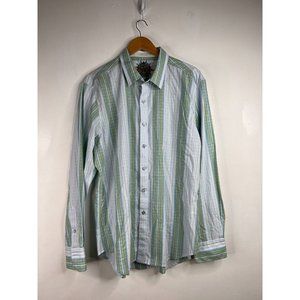 Robert Graham Shirt Mens Sz L Green White Multicolor Button-Up Long Sleeve